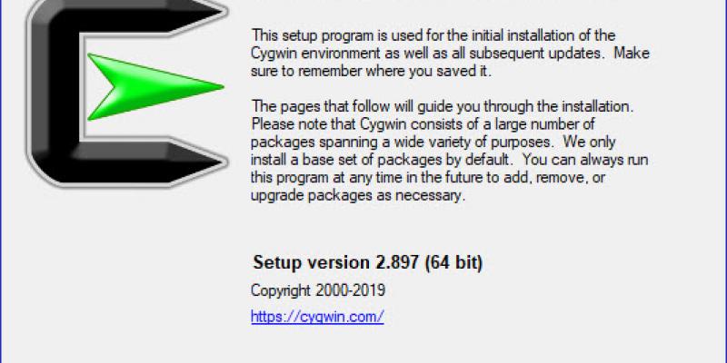 Cygwin installation dialogue box Cygwin installation dialogue box