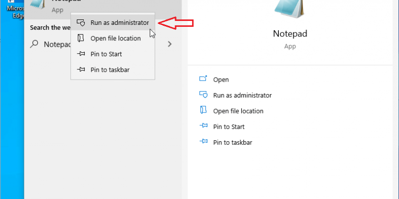 Opening Windows host file as administrator using Notepad Opening Windows host file as administrator using Notepad