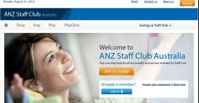 ANZ Staff Club portal Website design by Edmedia Screen shot of the ANZ Staff Club Portal