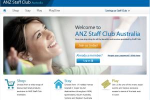 Screen shot of the ANZ Staff Club Portal